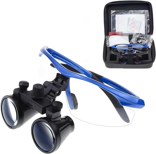 Image of Dental Surgical 3.5X Loupe Loupes 280-380mm(11 inch-15 inch) Working Distance Black Safety Goggle