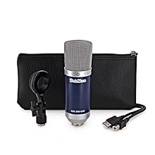 Large diaphragm USB condenser for meetings, podcasters and content creators Make sure your message is heard thanks to the flat, detailed frequency response Plug and play technology eliminates the need for installation drivers Includes protective pouc...