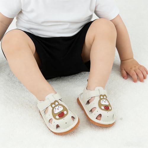 Image of SOFMUO Baby Boys Girls Closed Toe Squeaky Sandals Toddler Summer Shoes | Soft Non-Slip Rubber Sole,Closed Toe Protection,Adjustable Strap,Squeaky Design,Summer Outdoor Prewalkers