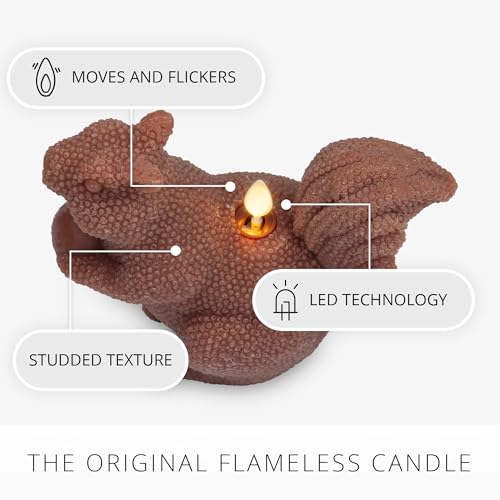 Image of Luminara - Flameless Flickering Moving Flame Battery Operated Candle LED Decor - Fall for Autumn Harvest Collection- 6 inch x 5.6 inch Real Unscented Wax Squirrel Figural