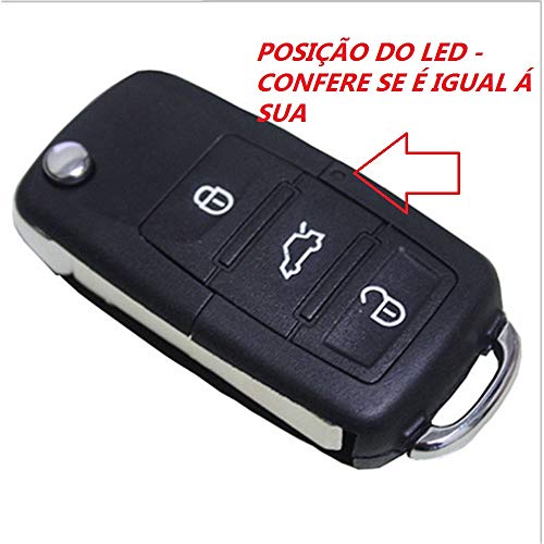 Chave Canivete Volkswagen VW Gol Golf Voyage Polo Fox Saveiro Parati 3B Lamina Emblema