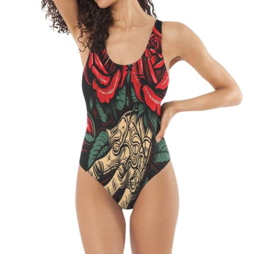 Bikini monokini floral gainant et maillot une pièce sexy orné d'or