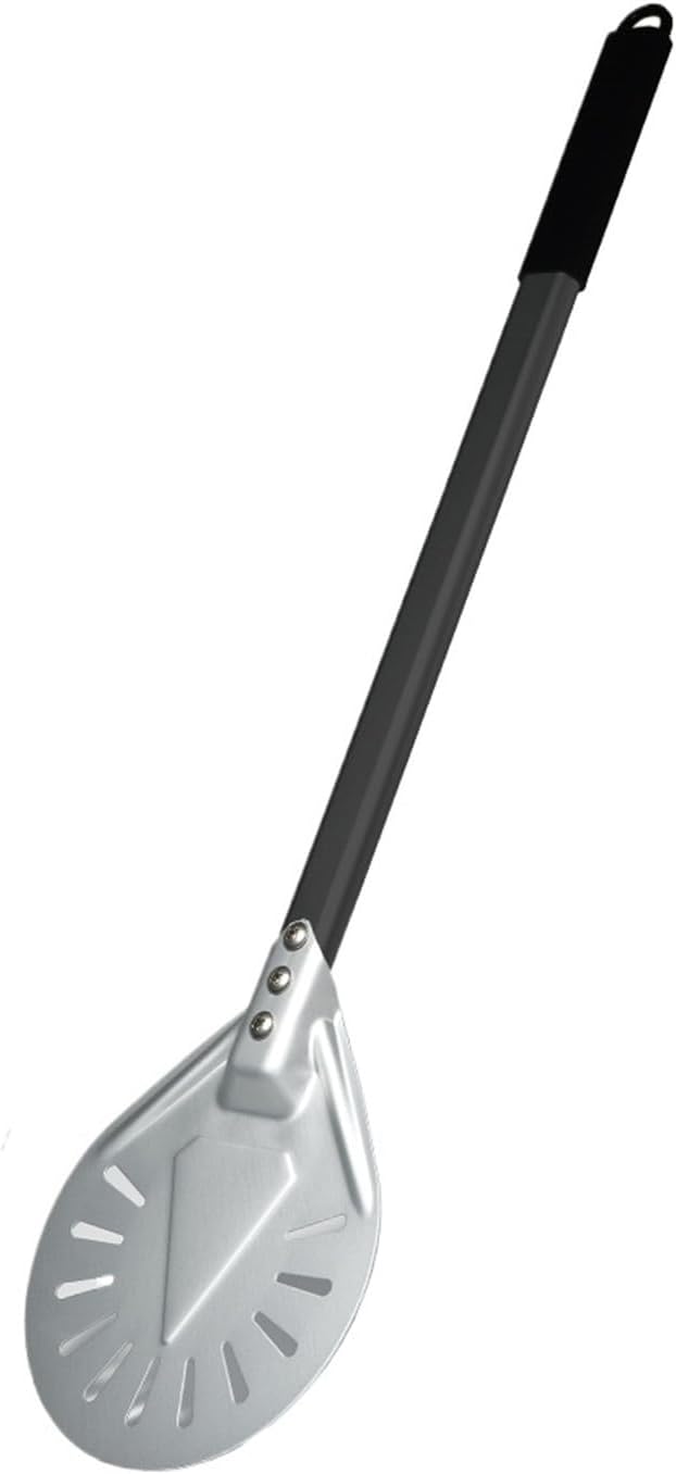 Long Handle 7/8/ 9 Inch Perforated Pizza Turning Peel Pizza Shovel Aluminum Pizza Peel Non-Slip Handle Pizza Tool(Light green)