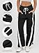 Fisoew Women's Baggy Wide Leg Pants Casual Drawstring Elastic Waisted Contrast Color Workout Y2K Track Pants Black