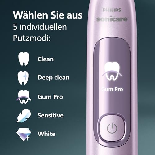 Philips Sonicare AdvancedClean Limited Edition Elektrische Zahnbürste - Smart Screen, Drucksensor, Erinnerungsfunktion zum Austausch des Bürstenkopfs, 5 Putzmodi und SmarTimer, Pink, Modell HX3792/12 – Bild 6