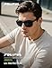 Foliful Polarized Sunglasses Men and Women, Mens Sunglasses Square Lightweight with UV Protection Sun Glasses for Fishing Driving, 3806A01