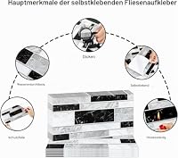 Decoroom Fliesenaufkleber Schwarz & Grau 24pcs/15x30cm Brick – Ansicht 4