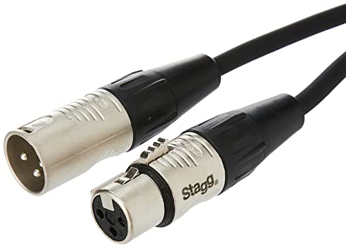 Neutrik NA3FDM Adapter in D-Form XLR 3-Pol Female auf XLR 3-Pol Male Stagg 25019310 Patch-Kabel 0,3m, 1x XLR Stecker/1x XLR Buchse