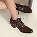 Kekonaca Women's Oxfords Brogues Lace Up Wingtip Vintage Chunky Block Stacked Heel Business Formal Square Toe Derby Party Fashion Casual Classic Dress Shoes(Brown, US Size 13)