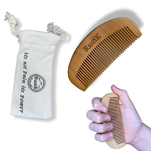 Labour/Birthing Comb with Cotton Pouch by RustiK Natural Pain Relief Splinter Free Pear Wood Comb Can be used with Anxiety or other Pain/Stress Situations. Labor Pregnancy.
