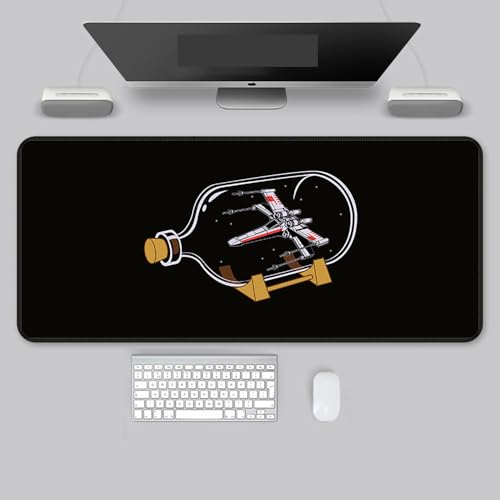 クールなトーン、 XL(80cm x 30cm)、拡張大型マウスマット デスクパッド、ステッチエッジ、滑り止めラバーベース、キーボードパッド(11.8 x 31.5インチ) (4)