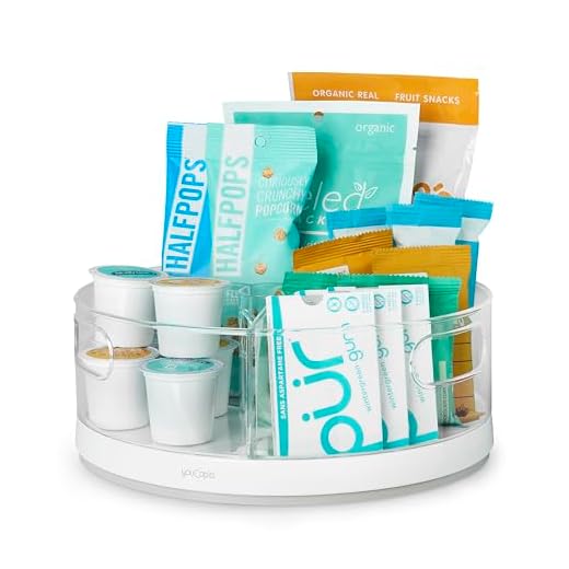YouCopia Crazy Susan Lazy Susan Organizer, 3 BPA-Free Removable Clear Bins with Handles, Rotating Storage Turntable for Kitchen Cabinet, Pantry and Bathroom Organization