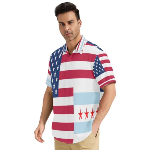 Chemise Chicago USA homme anti-transpiration légère manches courtes S