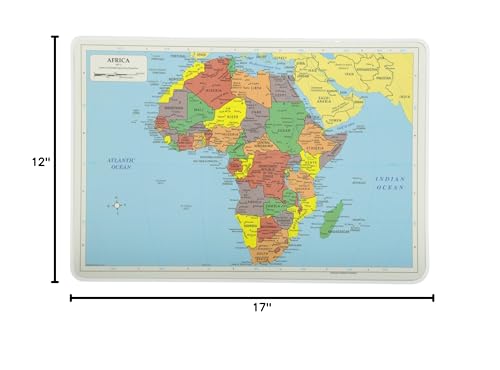 Painless Learning Africa Map Placemat, 12 x 17 1/2 inches