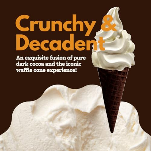 AussieBlends Waffle Ice Cream Cones Bulk For Soft Serve, Gelato, and Scooped Ice Cream, Waffle Cones Bulk, Dark Chocolate Cone Flavor, 312 Count (Black Cocoa, Regular Size)