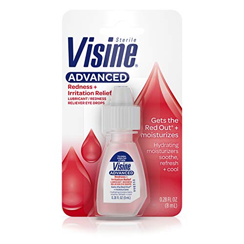 Visine Advanced Relief Lubricant/Redness Reliever Eye Drops, .28 Fl. Oz