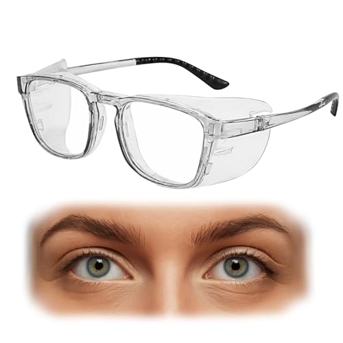 Hydrating Dry Eyes Glasses Kits with Extended Silicone Moisture Chambers Eye Protection Safety Glasses for UV Blue Light Blocking Anti-fog Aviod Allergens Dry Eyes Relief Unisex (Transparent Gray)