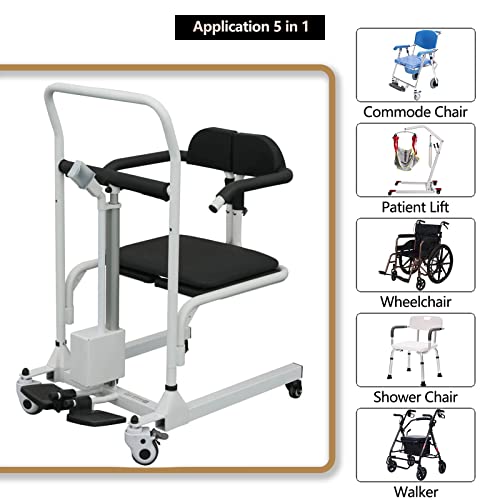 Electric Patient Lift For Home, Transfer Chair For Seniors Elderly, Bathroom Wheelchairs, Shower Wheelchair With Commode Opening 180° Split Seat #TOP1