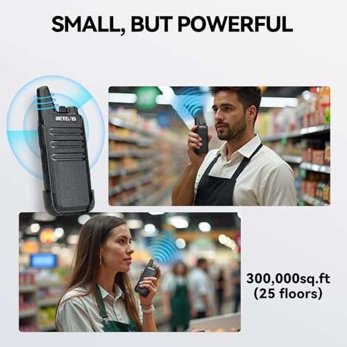 Retevis RT22 Walkie Talkies Rechargeable Hands Free 2 Way Radios Two-Way Radio(6 Pack) with 6 Way Multi Gang Charger - Image 6