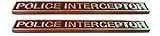 Muzzys (SET OF TWO) Police Interceptor Badge Emblems, Ford Crown Vic Victoria CVPI P71 Universal Stick On Mustang Taurus Explorer Edge F150, Chevrolet Caprice Impala Tahoe, Trunk Door Hatch Tailgate