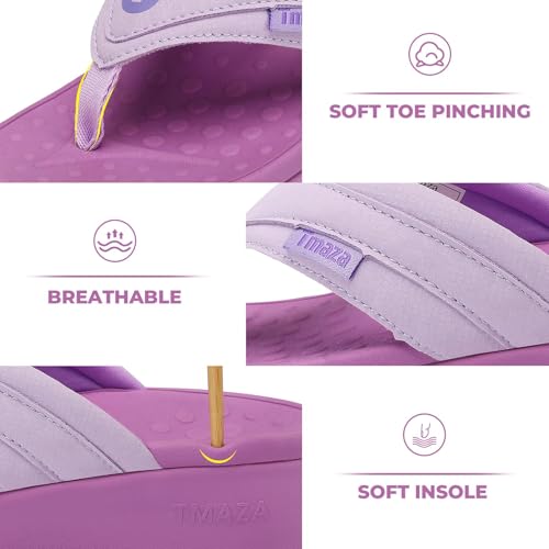 Image of Womens Platform Arch Support Flip Flops | Summer Wedge orthotic Slide Sandals footbed Thong Sandals for Pool Beach
