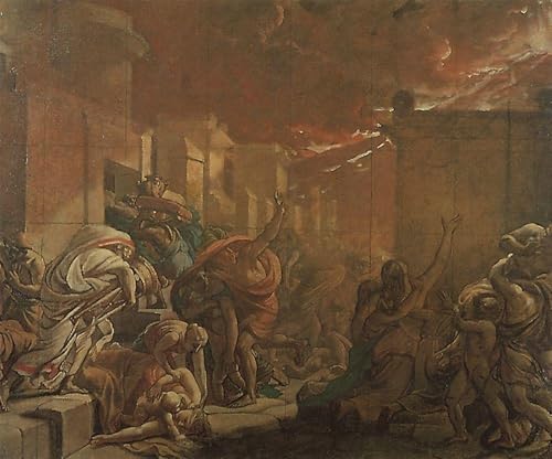 Cuadro en lienzo de Pompeya por Karl Bryulov, 60x90cm para decoración