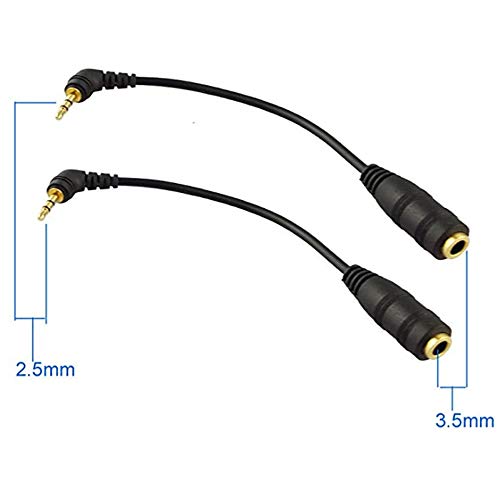 Adaptador de audio 2.5mm a 3.5mm 2 pack miniatura 3