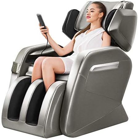 KTN Massage Chairs, Zero Gravity Massage Chair, Full Body Massage Chair with Lower-Back Heating, Seat Vibration and Foot Roller (Coffee)