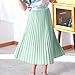 Girls Summer Chiffon Pleated Maxi Skirt Elastic High Waisted Elegant A-Line Long Swing Uniform Skirts for 3-13 Years