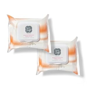 Simply Soft Makeup Remover Wipes, Premium Facial Cleansing Towelettes, Citrus Scent, Hypoallergenic, pH Balanced, 25 ct. (2 Flip-top Packs)