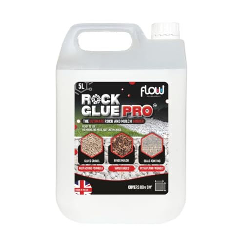 Rock Glue Pro Heavy-Duty Water-Based Gravel & Mulch Binder for Driveways Garden Paths | Long-Lasting Weatherproof Easy-to-Apply Formula (Clear 5 Litre)