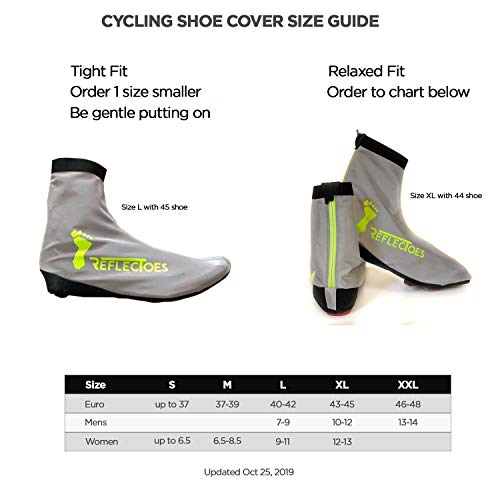Reflectoes Full Reflective Winter Cycling Shoe Covers For Cycling - Version 2V - Waterproof, Windproof Overshoes With 4-Way Stretch Material, Rear Velcro & Biomotion Technology - For Men & Women(Xxl) #TOP2