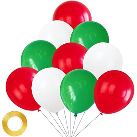 Yiran Merry Christmas Balloons - 30 Pcs Latex Red Green and White Party Balloons, Party Balloons Christmas Decorations for Birthday, Party Decorations, Christmas Dinner Parties Cover