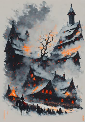 Toile héroïque médiévale colorée 50x70cm, impression d'art premium
