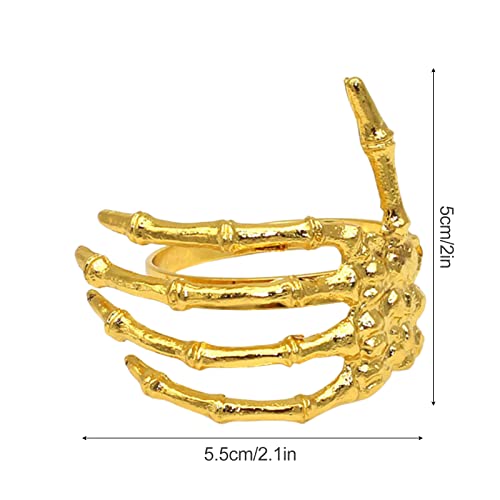 Bestalice Halloween Skull Napkins Rings Set Of 12, Halloween Decorations Napkin Ring Creative Horror Skeleton Hand Exquisite Scary Alloy Napkin Holder For Halloween Party Table Curtain (Silver) #TOP5