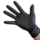 KingSeal 100枚 ウルトラブラック PRO-3D ニトリル試験用手袋、サイズX-L、プロフェッショナルグレード、8MIL、ダイヤモンドテクスチャグリップ、化学療法薬およびフェンタニル試験済み - 100枚入り1箱