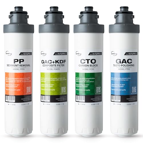 iSpring F4DS 6-Month Replacement Supply Filter Cartridge Pack Set for DS4B & DS4S, Sediment, Compound, Carbon Block and Post Carbon Filter (Pack of 1)