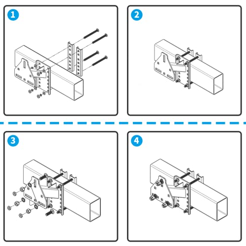 Homydom Spare Tire Carrier, Spare Tire Bracket For Trailer, Mounts To Your Trailer Powder Coat Fits 4 & 5 & 6 Lugs Trailer Wheels On 4", 4.25", 4.5", 4.75", 5", 5.5" And 6" Bolt Patterns Black #TOP5