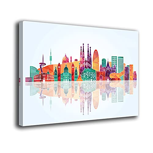 Desconocido Cuadro Lienzo Canvas Skyline