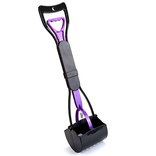 CozyCabin Dog Pooper Scooper Pickup Tool Dog Waste Scoop Sanitary Shovel - Great in Grass, gravel, Snow, Dirt, Cement (Purple)