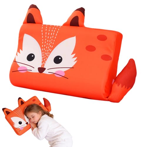 Wxeadu Schlummerkids Kissen 45x27cm Calmly Kinderkissen Atmungsaktiv und Hautfreundlich Gedächtnis Schaum Kinder Kopfkissen Ergonomisches Seitenschläferkissen Kinder für Weiche Träume (Fuchs)
