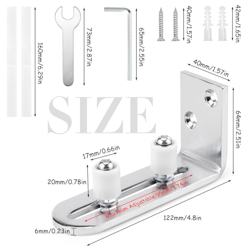 Rollenführung, Verstellbare Bodenführung Schiebetür, aus Kohlenstoffstahl, mit Schrauben Rollenführung Schiebetür, laufschiene Schiebetür für Schiebetüren, Bad küche