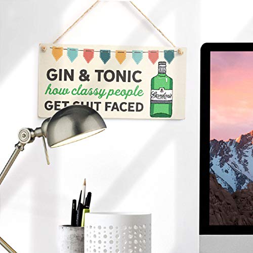 Gin & Tonic How Classy People Get S**t Faced Sign - Gin and Tonic Bunting & Bottle Design - Image 3