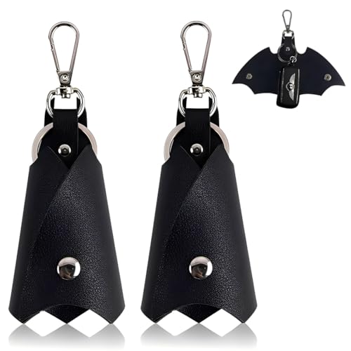 JYNXOR 2 pièces Porte-clés Homme, Porte-Clés En Faux Cuir Batman,Porte-clés Batman, étui à clés en cuir synthétique,étui à clés en cuir de voiture Pour Diverses Clés De Voiture Ou De Moto,Noir