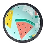 Watermelon Wallpaper_iPhone_Art Glass 30mm Cabinet Knobs,4 Pack Drawer Door Pulls for Kitchen...