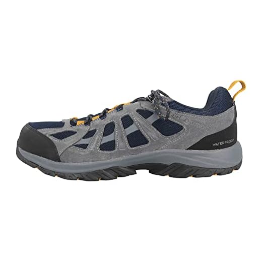 Columbia Redmond III Waterproof, Zapatillas de Hiking Hombre, Collegiate Navy, Curry