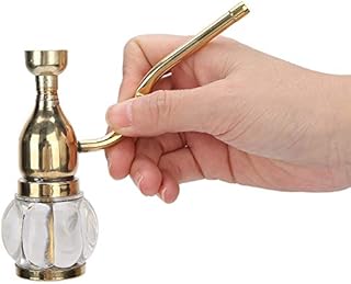 Dual-Purpose Hookah Hose Pipe, Long Handle Portable Brass Hookah Smoke Pipe Bubble Filter Gift for Men (Transparent 2)