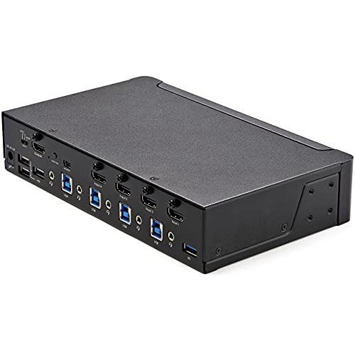 Image of StarTech 4-Port HDMI KVM Switch, Single 4K 60Hz HDR, USB 3.0, Audio, TAA