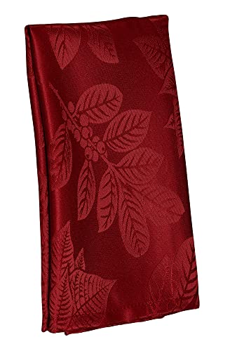 Kadut Christmas Napkins, Jacquard Poinsettia Leaf Cloth Napkins, (17X17 Inch) Set Of 4 |Heavy Duty Fabric, Stain Proof Dinner Napkins For Harvest,Xmas, Holiday, Winter, And Parties. #TOP2