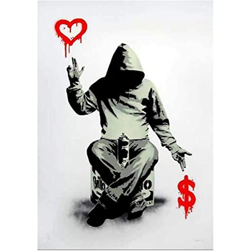 GSHRED Bansky Graffiti arte tela pintura arte de rua cartaz de parede e impressões parede arte moderna quadros para sala de estar decoração de casa sem moldura 30 × 40 cm